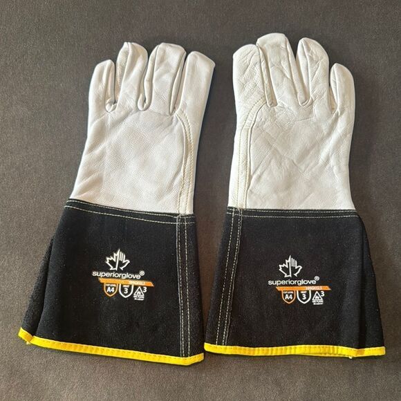 SuperiorGlove Leather Work Gloves Cut A4 Heat 3 Plus 6” Cuffs 399GKGL5 NEW - Picture 2 of 5